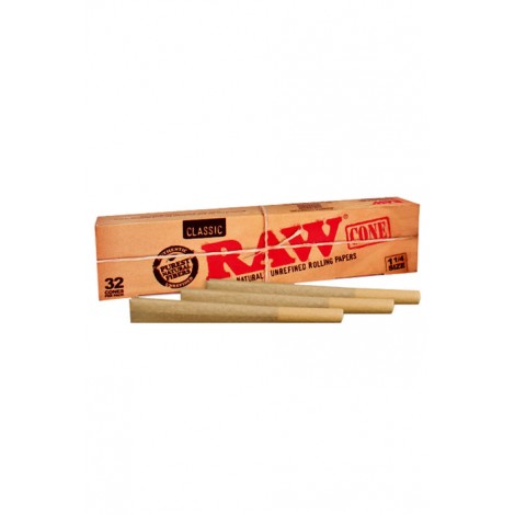 RAW Classic Pre-Rolled Cone 1 1/4 – 32/Pack