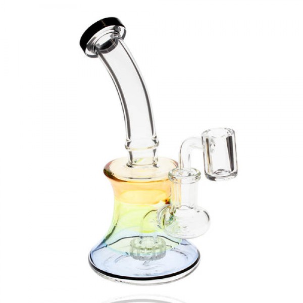 Plain Jane Glass - 6" Rainbow Rig w/ Matrix Perc