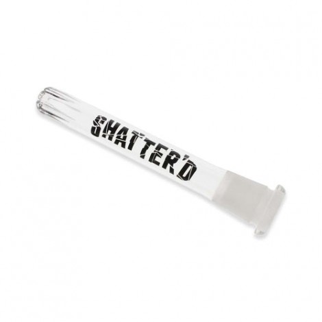 Shatter'd Glassworks - 4" Vertical Slit Diffused Downstem - Closed End for Dabs