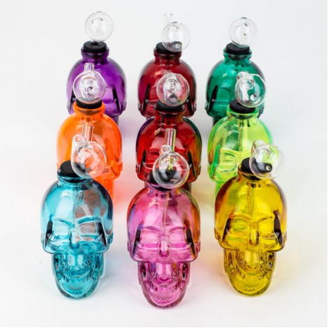 Soft Glass 6" Skull Oil Bong