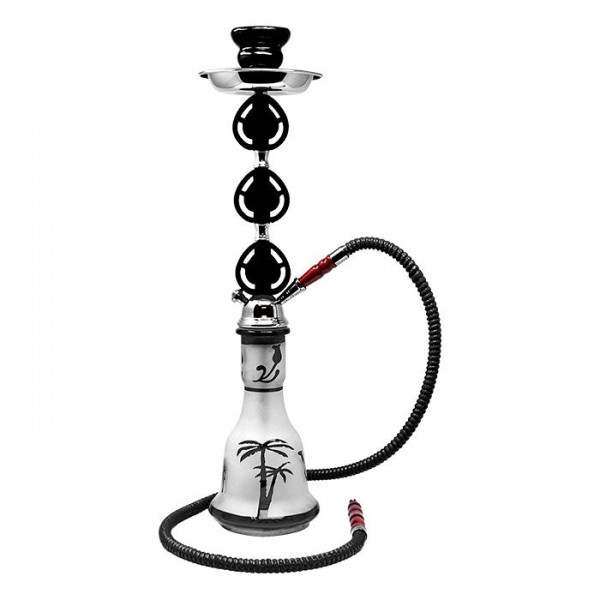 Black Translucent 22" Glass Base Tropical Hookah