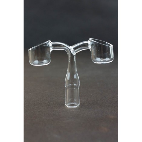 Double Head Quartz Banger with 2 bowls