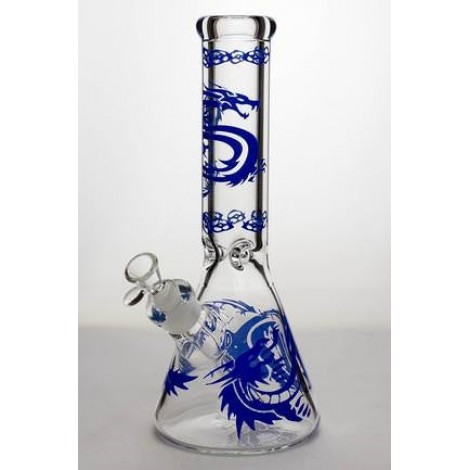 Dragon Artwork 12"  9mm thick Glass Beaker Bong