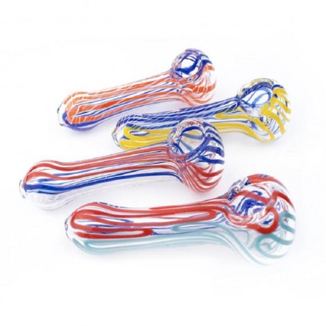 4" Stripe Glass Hand Pipe