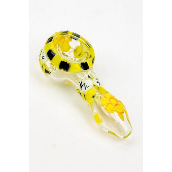 4" Glass Bee Pipe Glow in ...