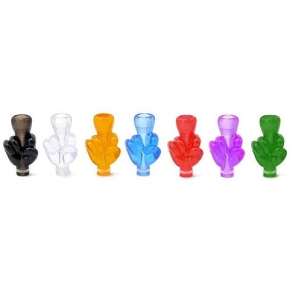 [Clearance] Middle Finger Smoky Clear Delrin Drip Tips