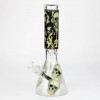 14" Graphic with cubic zirconia decor 7mm glass beaker water bong