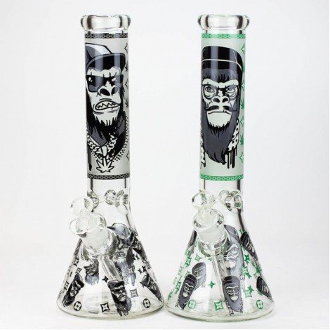 14" Gorilla Glow in the Dark Beaker Bong 7mm